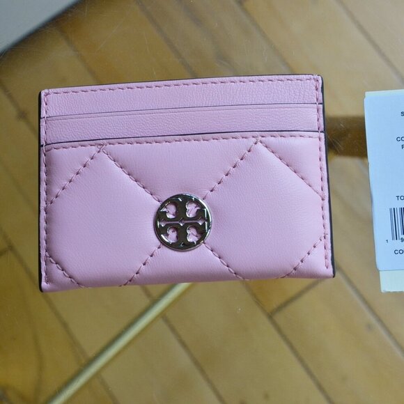 Tory Burch Willa Pink Soft Quilt Leather Card Case Pink Pile - Picture 1 of 4